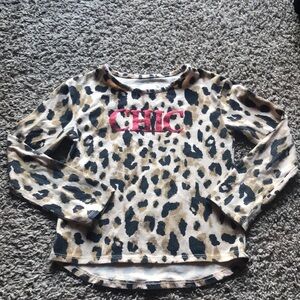 365Kids Leopard Print Long Sleeve Top Red Glitter CHIC